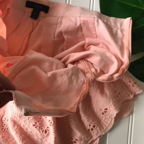 J. Crew eyelet shorts paper bag pink high waist pleated - Picture 3 of 9